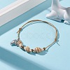 Triple Spiral Shell Beaded Bracelet with Tortoise Charm BJEW-JB07547-02-2