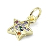 Brass Micro Pave Colorful Cubic Zirconia Pendants KK-H475-19G-01-2