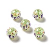 AB Color Transparent Crackle Acrylic Round Beads OACR-A013-04A-2
