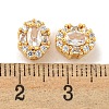 Brass Micro Pave Clear Cubic Zirconia Beads KK-P275-27G-3