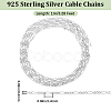 Beebeecraft 1M Rhodium Plated 925 Sterling Silver Figaro Chain STER-BBC0005-86-2
