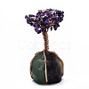 Natural Amethyst Chips and Fluorite Pedestal Display Decorations G-R461-08B-1