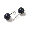 Natural Lapis Lazuli Stud Earrings G-B075-02P-08-2