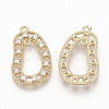 Brass Micro Pave Clear Cubic Zirconia Links ZIRC-Q021-055G-NF-2