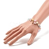 Candy Color Round Beaded Stretch Bracelet with Heart Star Carrot Charm for Women BJEW-JB07636-03-3