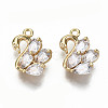 Brass Micro Pave Clear Cubic Zirconia Charms KK-S360-038-NF-1