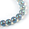 Electroplate Glass Beads Strands EGLA-Q062-10mm-A01-2