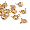 Golden Tone Jewelry Components Brass Spring Ring Clasps X-EC095-G-2