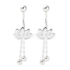 999 Sterling Silver Flower Ear Plug Gauges EJEW-P296-09S-1