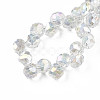 Electroplate Transparent Glass Beads Strands X-EGLA-N006-032-A01-4