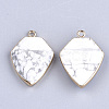 Electroplate Natural Howlite Pendants G-S344-20H-2