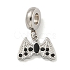 304 Stainless Steel Black Enamel European Dangle Charms STAS-U005-35P-1