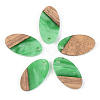 Opaque Resin & Walnut Wood Pendants X-RESI-S389-041A-C03-1