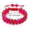 Sparkling Round Glass Braided Bead Bracelet BJEW-SW00082-17-2