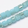 Imitation Jade Faceted Cube Half Rainbow Plated Electroplate Glass Beads Strands EGLA-E041-2mm-HR07-2