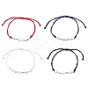 4Pcs 4 Colors 304 Stainless Steel Triple Cross Link Braided Bracelets BJEW-JB10772-1