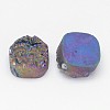 Electroplated Natural Druzy Quartz Crystal Beads G-G888-03D-2