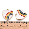 Light Gold Plated Alloy Pendants X-ENAM-T009-68D-RS-3