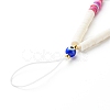 Acrylic Beads and Flat Round Eco-Friendly Handmade Polymer Clay Bead Mobile Straps HJEW-JM00551-4