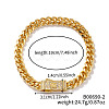 Luxurious Classic Brass Clear Cubic Zirconia Curb Bracelets for Women CS9199-2-1