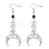 304 Stainless Steel with Rhinestone Dangle Earrings EJEW-Q802-03P-1