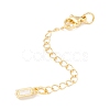 Brass Micro Pave Cubic Zirconia Chain Extender KK-C238-09G-2