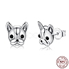 Anti-Tarnish Rhodium Plated 925 Sterling Silver Stud Earrings STER-BB72117-1