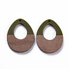 Opaque Resin & Walnut Wood Pendants RESI-T035-37C-2