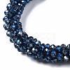 Faceted Transparent Glass Beads Stretch Bracelets BJEW-S144-002B-01-3