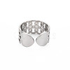 Non-Tarnish 304 Stainless Steel Curb Chain Open Cuff Ring for Women RJEW-S405-162P-2