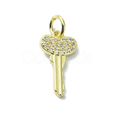 Brass Micro Pave Claer Cubic Zirconia Charms KK-H475-50G-04-1