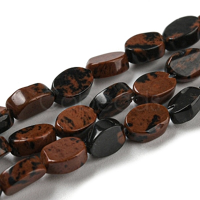 Natural Mahogany Obsidian Beads Strands G-M420-H08-03-1