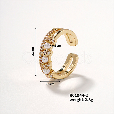 Chic Geometric Brass Open Cuff Ring MJ6882-3-1