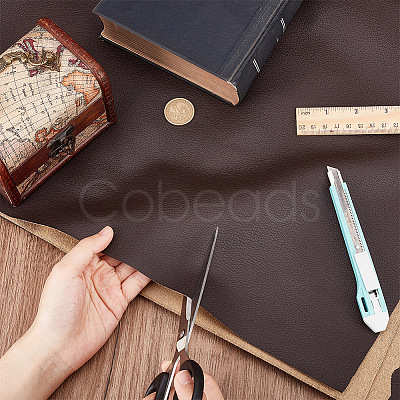 Lichee Pattern PU Leather Fabric Sheet DIY-WH0304-586B-1