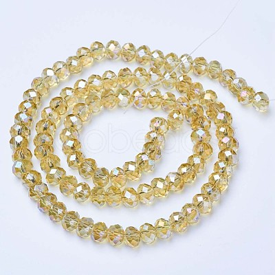 Electroplate Glass Beads Strands EGLA-A034-T3mm-B18-1