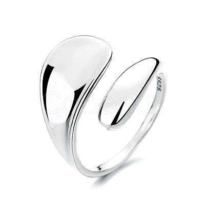 Elegant Double Layer Geometric 925 Sterling Silver Open Cuff Ring for Daily Wear and Parties OA0906-1