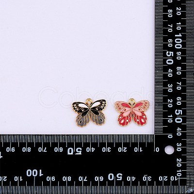 32Pcs 4 Colors Alloy Enamel Pendants FIND-SZ0006-04-1