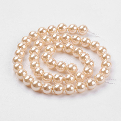 Shell Pearl Beads Strands BSHE-K011-10mm-VA066-1