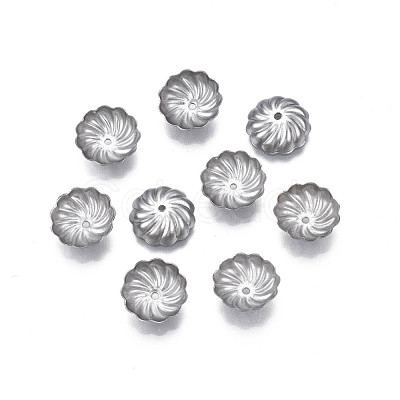 Non-Tarnish 304 Stainless Steel Bead Caps STAS-S057-50B-P-1