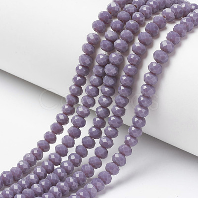 Opaque Solid Color Glass Beads Strands EGLA-A034-P6mm-D11-1