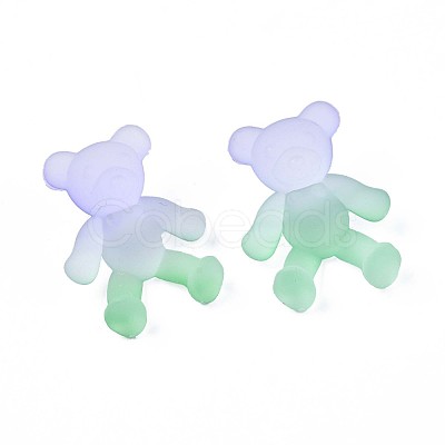 1-Hole Transparent Spray Painted Acrylic Buttons BUTT-N020-001-B03-1