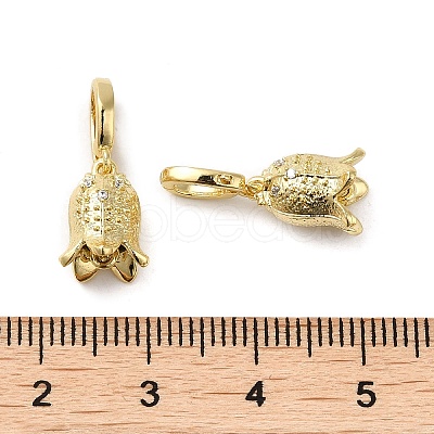 Brass with Cubic Zirconia Charms KK-Q793-04G-1