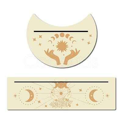 Gorgecraft 2Pcs 2 Style Natural Wood Card Stand for Tarot DJEW-GF0001-33E-1