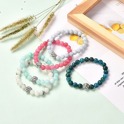 Natural Chalcedony Bracelets for Men Women BJEW-JB06691-1