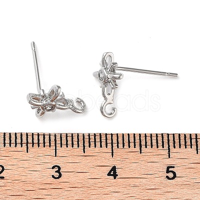 Brass Micro Pave Cubic Zirconia Studs Finding KK-K364-06P-1