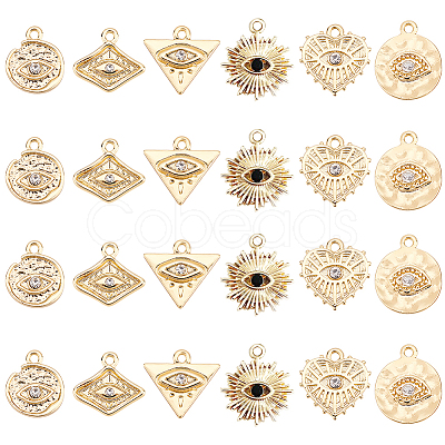 BENECREAT 24Pcs 6 Style Alloy Pendants FIND-BC0002-66-1