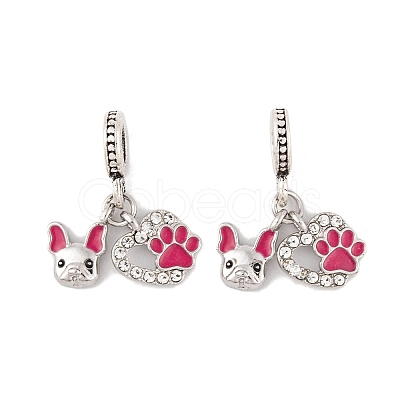 Rack Plating Alloy Crystal Rhinestone European Dangle Charms FIND-C055-28P-1