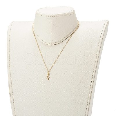 Brass Micro Pave Clear Cubic Zirconia Pendant Necklaces NJEW-JN03490-1