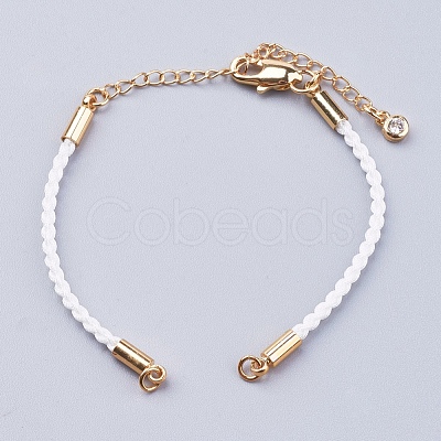 Braided Cotton Cord Bracelet Making MAK-I006-G-1