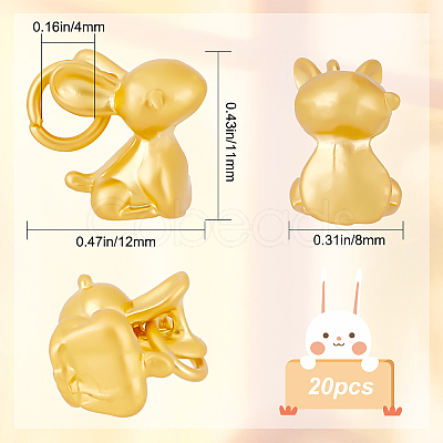 SUNNYCLUE 20Pcs Matte Style Alloy Rabbit Charms FIND-SC0003-87-1